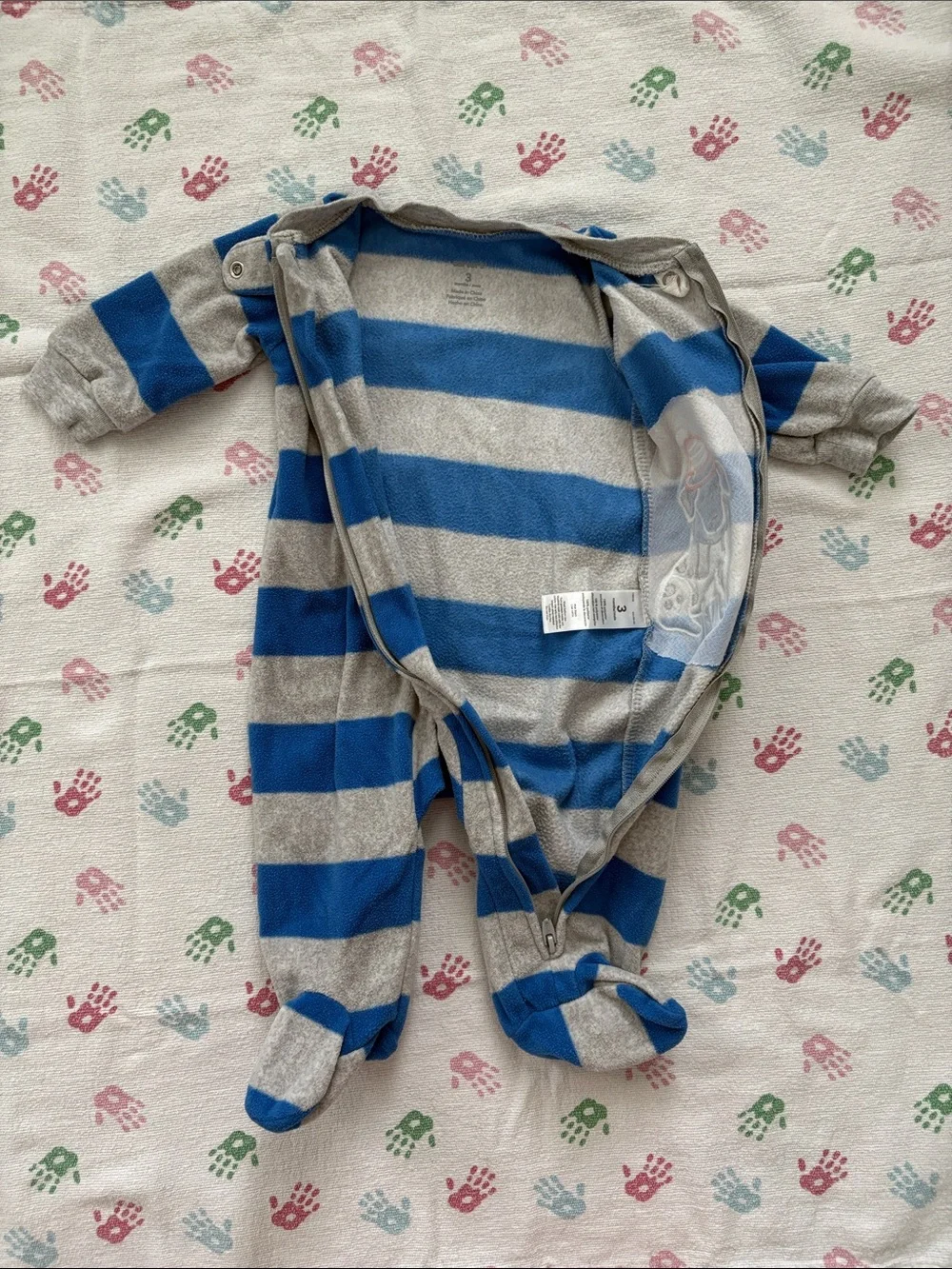 5for25  | Carter's Blue and Gray Striped Puppy Footie Pajamas